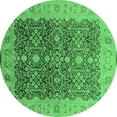 thumbnail image 1 of Ahgly Company Indoor Round Oriental Emerald Green Industrial Area Rugs, 3' Round, 1 of 4
