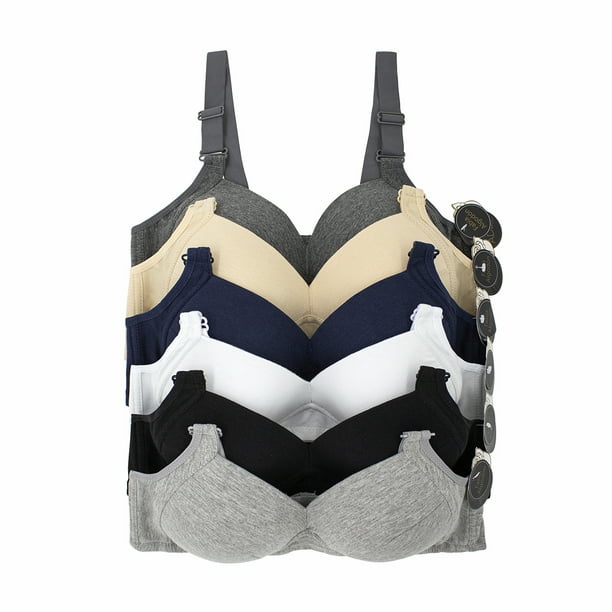Paquete de Brasier Adda Lingerie Modelo Fabia, De algodón sin varillas, Colores surtidos