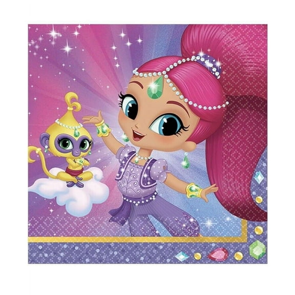 Shimmer & Shine Nick Jr Cartoon Kids Birthday Party Paper Beverage Napkins