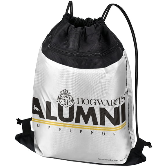 Harry Potter Hufflepuff Alumni Drawstring Backpack Sports Bag Sackpack 17" x 13", Perfect for Gym, Yoga or Practice
