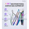 thumbnail image 6 of MelodySusie 4pcs Nail Clippers Set with Cuticle Trimmer and Dual-Ended Pusher, Stainless Steel Acrylic Nail Cutter Set, 6 of 8