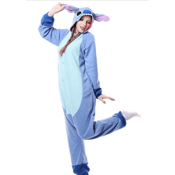 Women's Adult Animal Jumpsuit Pajamas Blue Size: XL