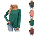 thumbnail image 1 of Long Sleeve Shirts Women 2026 Spring Fashion Crewneck Raglan Sleeve Relaxed Fit Casual Basic T Shirts, 1 of 5