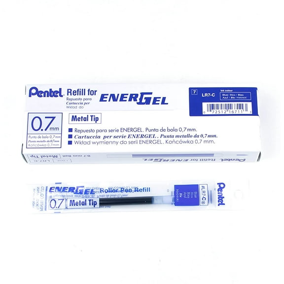 Refill Ink for BL57/BL77 EnerGel Liquid Gel Pen, 0.7mm, Metal Tip, Blue Ink, Box of 12 (LR7-C-12)