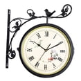 thumbnail image 1 of Reloj de pared redondo de doble cara con rotación de 360 ​​grados, silencioso, con esfera de 25 cm. negro, 1 of 9