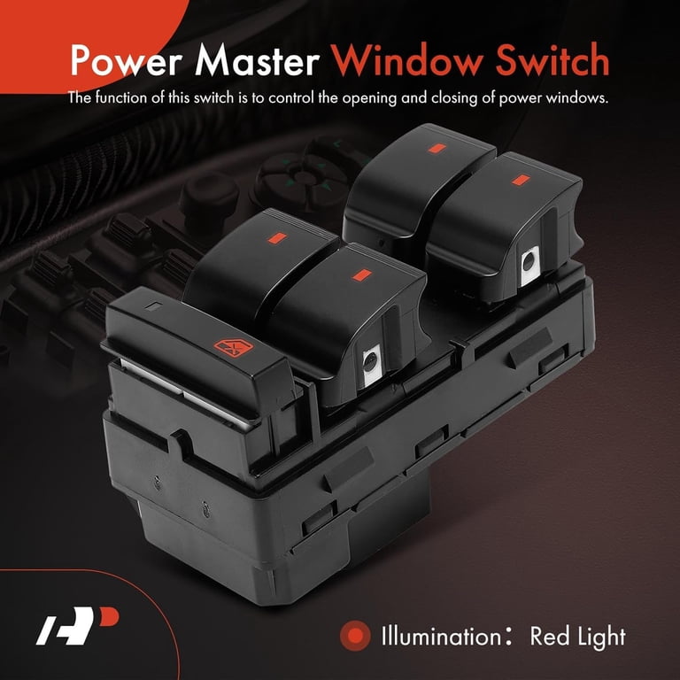 ATRACYPART Driver Side Master Power Window Control Switch with RED