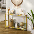 thumbnail image 2 of Biemlerfn Narrow Console Table, 11.22" Entryway Table Hallway Table with Storage Shelves, Sofa Table for Living Room, Foyer, Gold, 2 of 9