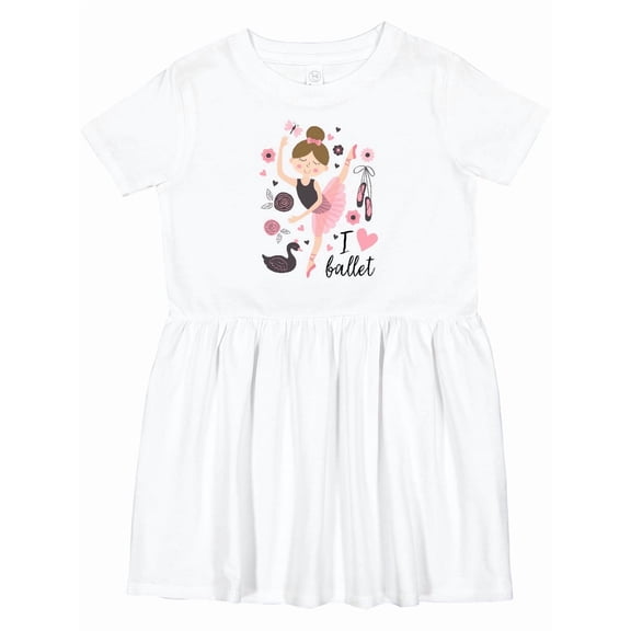 Inktastic Ballerina I Love Ballet Dance Girls Toddler Dress