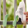 thumbnail image 2 of Qocolhg Shoe Hanger, Hanging Shoe Organizer, Balcony Drying Shoe Rack Gods Avert Theft Window Guardrail Rod Window Drying Rack Window Window Sill Outdoor Drying Sandals Racks, Green, 2 of 6