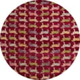 thumbnail image 1 of Ahgly Company Machine Washable Indoor Round Abstract Red Area Rugs, 7' Round, 1 of 7