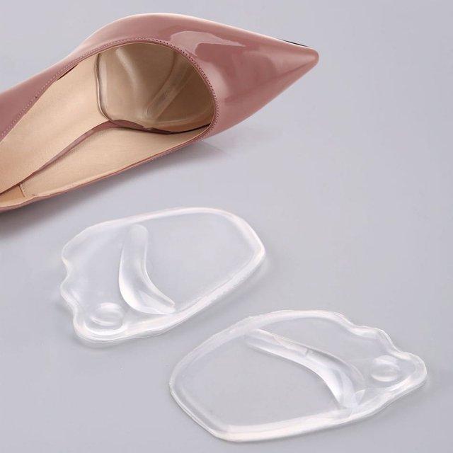 (2 pares) Plantillas de gel Almohadilla para el antepié Medias plantillas Almohadilla para el arco Plantillas de gel autoadhesivas Almohadilla para el antepié antideslizante para zapatos de tacón alto