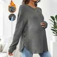 thumbnail image 2 of Stamzod Womens Maternity Clothes Fall Spring Crewneck Ribbed Pregnancy Tops Solid Color Long Sleeve Maternity Shirt for Women Gray D S, 2 of 8