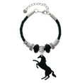 thumbnail image 2 of Delight Jewelry Acrylic 1.5 Black Horse Middle Sister Celtic Knot Leather Bead Bracelet, 7"+2" Extender, 2 of 4