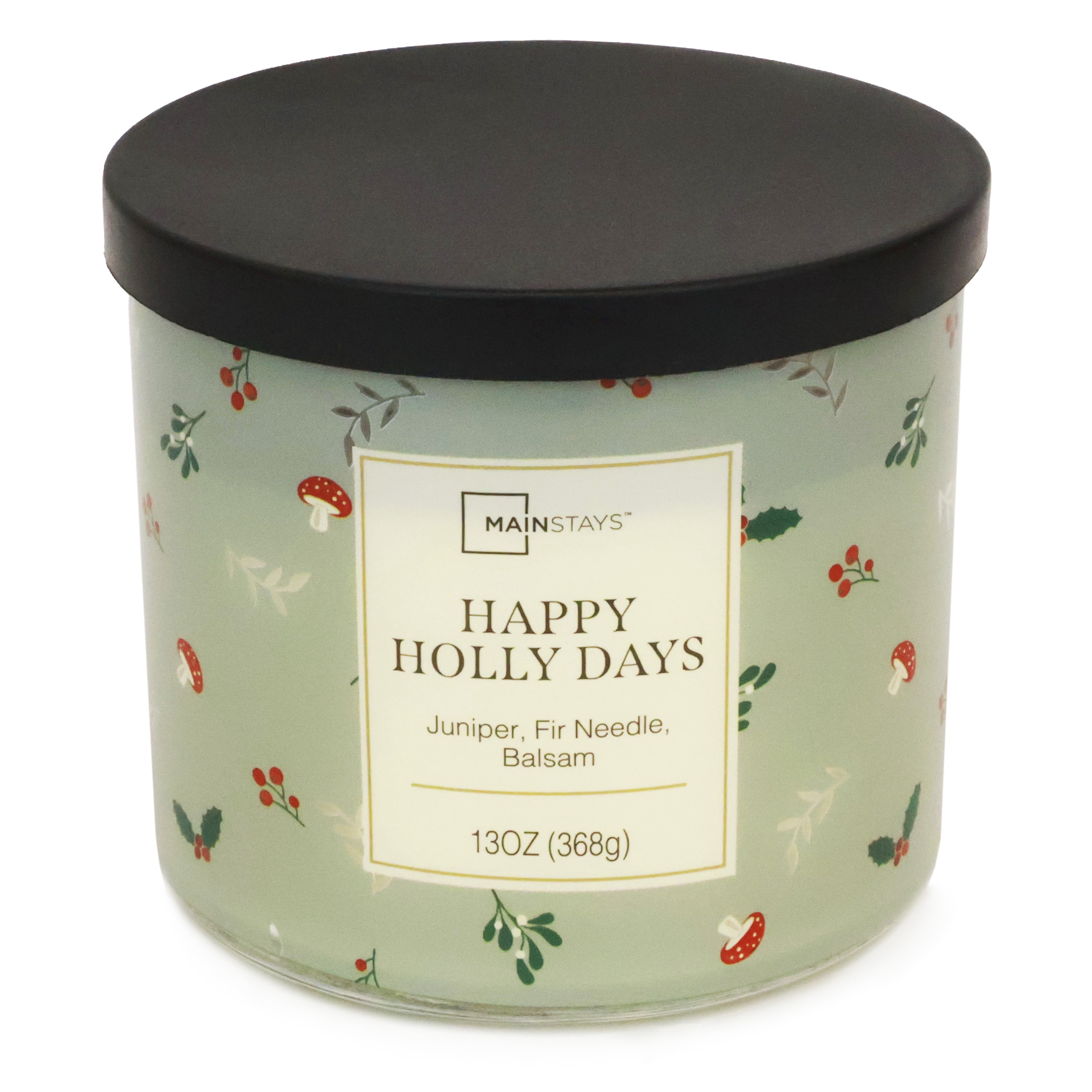 Mainstays 3-wick Happy Holly Days Plaid Candle, 13-Ounce