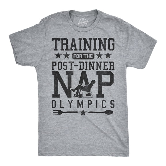 Mens Funny T Shirts Training For The Post Dinner Nap Olympics Sarcastic Thanksgiving Graphic Novelty Tee For Men Graphic Tees