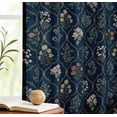 thumbnail image 5 of Vargottam Extra Long Cotton Curtains - 108" Length Drapes for High Ceilings or French Doors - 52"x108", Light Filtering Rod Pocket/Back Tab Drapes, Set of 2 Panels - Floral Design (Blue), 5 of 8