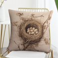 thumbnail image 7 of Decorations Pillow Covers Bless Our Nest Pillow Cover Rustic Chic French Country Botanical Bird Nest Sofa Pillow Cover Pillows for Couch Sofa Patio Furniture Home Decor 20"x20", 7 of 7