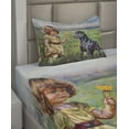 thumbnail image 2 of Ambesonne Country Fitted & Top Sheet Set with Sham, Flower and Dog Painting Art, Multicolor, 2 of 4