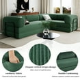 thumbnail image 4 of Harper & Bright Designs Boneless Couch Modular L-Shaped Sofa, Sponge Compression Sofa Sleeper Free combination, Foam Floor Sofa Bed with for Living Room, Green, 4 of 17