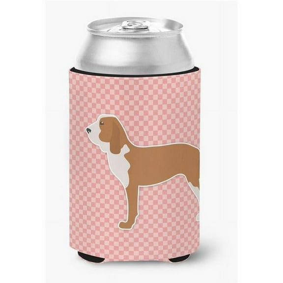 Spanish Hound Checkerboard Pink Can or Bottle Hugger