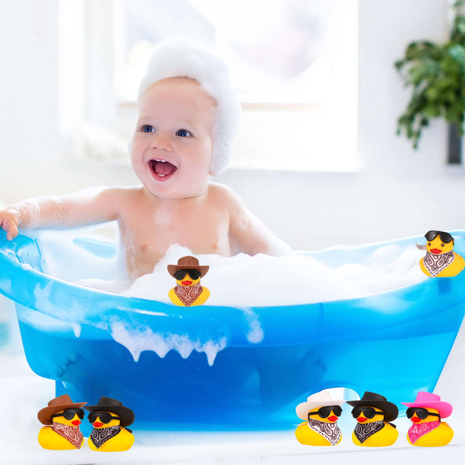 Sixwipe 12 Pack Cowboy Rubber Ducks Bath Toys Set photo 6