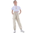 thumbnail image 5 of Rolanko Girls Cargo Pants for Kids Loose Streetwear Hip Hop Dance Cotton Jogger Pants with Pockets for 4-15 Years, 5 of 6