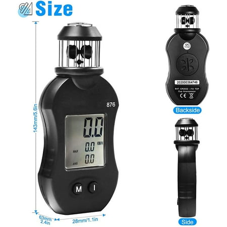 Portable Anemometer Handheld Digital Wind Speed Meter with Air Volume ...
