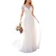thumbnail image 1 of Vestido Findlovewedding con Aplicaciones de Encaje y Chifón en Línea A Talla US 8, 1 of 8