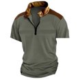 thumbnail image 1 of Blusa de Manga Corta Hombres Versátil Moda Color Sólido Botón Cuello de Vuelta, Camisa Casual Ligera para Diario, 1 of 4