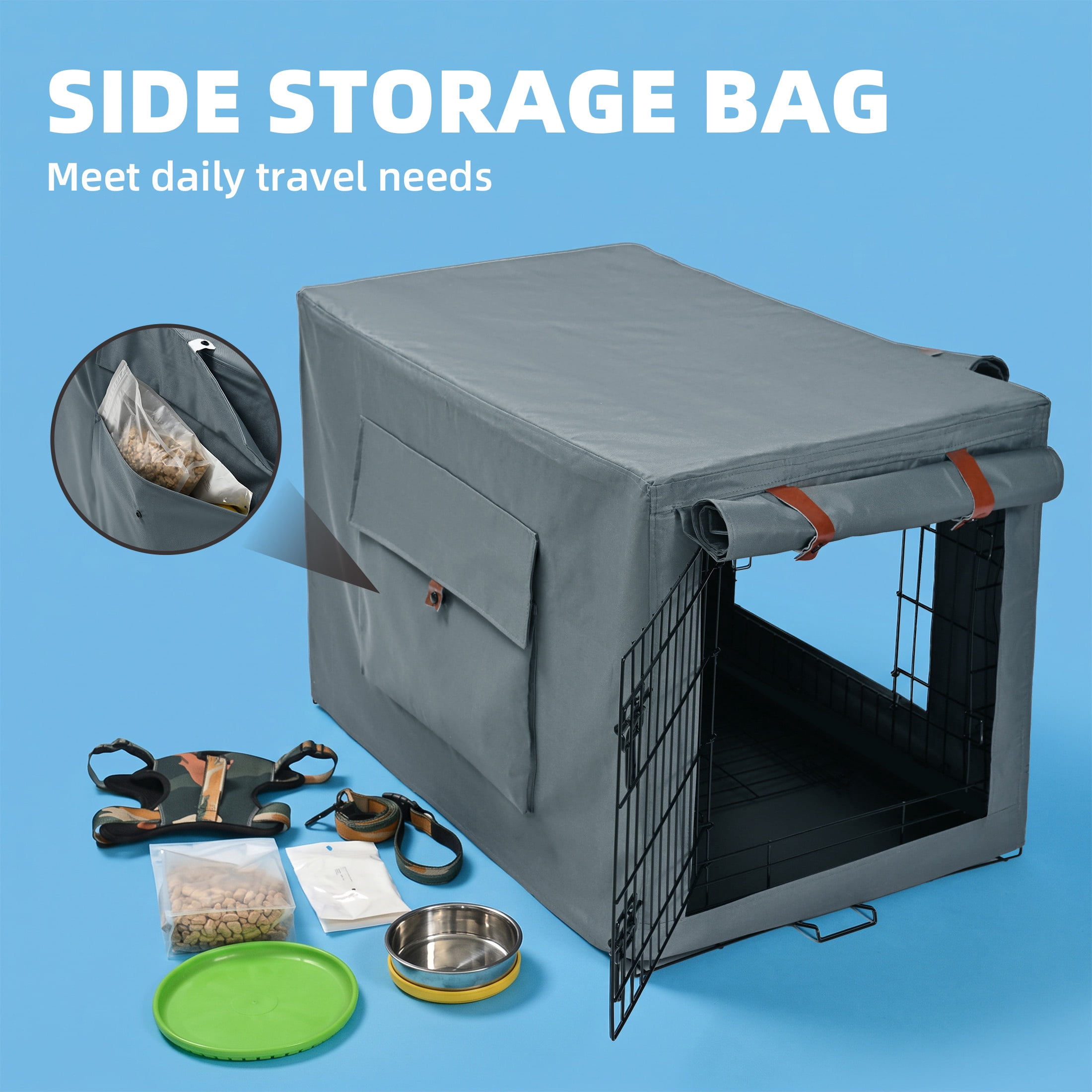 Vibrant Life 30" Dog Crate Cover with Breathable Panels, Dark Gray