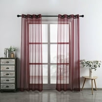 2 Pack Basic Home Grommet Top Sheer Voile Window Curtains - Assorted Colors & Sizes