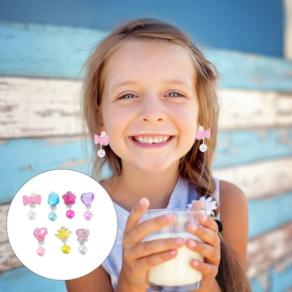 LOLIPPYY 7 Pairs Women Clip on Earrings Assorted Color for Teens Fashionable Durable Stage Performances