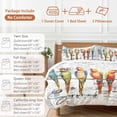 thumbnail image 6 of King 4 Piece Bedding Set Watercolor Parrot on Vintage Postcard Soft Breathable Duvet Cover and Pillowcase, Colorful Bird Letter Texture Duvet Cover Set Bed Sheets for Bedroom Dormitory Guest Room, 6 of 9