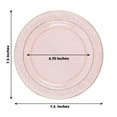 thumbnail image 3 of Efavormart 10 Pack | 7.5" Blush / Rose Gold Plastic Dessert Or Appetizer Plates With Gold Rim And Hammered Design, 3 of 11