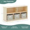 thumbnail image 4 of Guidecraft EdQ 2-Shelf 5-Compartment Storage 24" - Natural: Kids' Wooden Bedroom and Playroom Toy and Book Organizer with Fabric Bins, 4 of 5