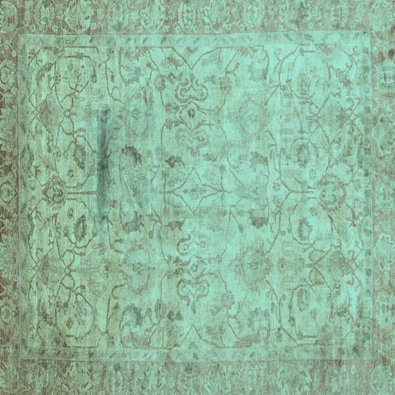 Ahgly Company Indoor Square Oriental Light Blue Traditional Area Rugs, 4' Square