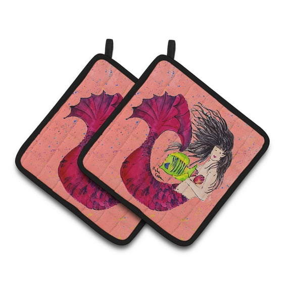 Carolines Treasures 8338PTHD Mermaid Pair of Pot Holders, 7.5HX7.5W, multicolor