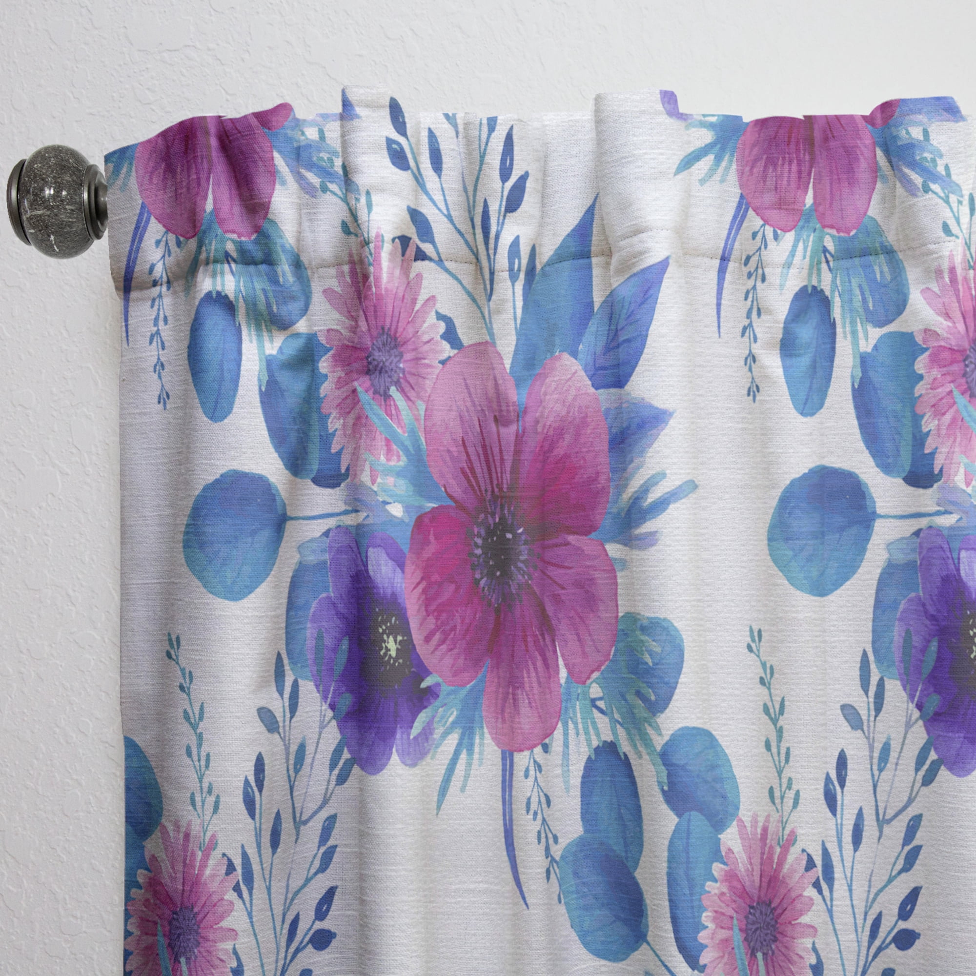 Designart 'Blossom Pink XLV' Traditional Curtain Panel