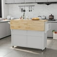 thumbnail image 4 of MSTG Tech Drop Leaf Kitchen Island with Adjustable Shelves, Medium Density Fiberboard White, 51.2 in, 4 of 7
