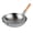 Silver/12"/Flat Bottom/1 Count, variant on Motomori 14" Carbon Steel Flat Bottom Wok / Stir Fry Pan - Hand Hammered, with Wooden Handle - 10 count box