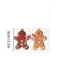 thumbnail image 2 of QISIWOLE Gingerbread Man Ornament Set of 12, Wooden Hanging Christmas Decoration, 3.2 in Wood Ornament Set, for Christmas Tree Wreath and Holiday Party Decor, 2 of 7