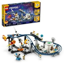 LEGO Creator 3 in 1 Space Roller Coaster, Rebuildable Amusement Park, Build as a Winding Roller Coaster or Drop Tower or Spinning Carousel, with 5 Minifigures, Building Toy Set for Kids Ages 9 , 31142