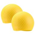 thumbnail image 1 of Gorro de natación de silicona con forma de burbuja para reducir el arrastre, gorro de natación reutilizable para mujeres y hombres, mantiene el peinado sin cambios, 2 uds., 1 of 5