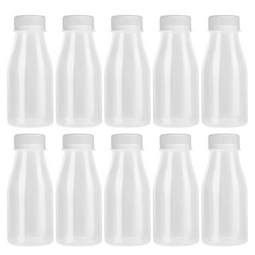 Monyance yogurt bottle 10x 200ML Clear Plastic Bottles with White Caps for & Beverages(5.12X2.17X2.17Inches)