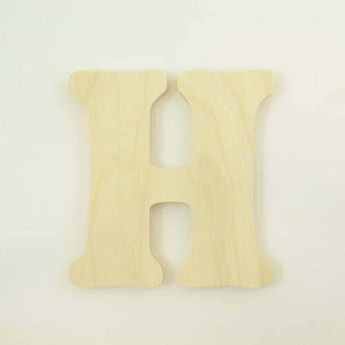 Package of 1, 12 Inch X 1/2" Thickness Baltic Birch Wood Letter "H" in The Goudy Heavy Font | Thick | Upper Case for Art & Craft Project, Made in USA