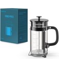 thumbnail image 4 of QUQIYSO Cafetera de prensa francesa de acero inoxidable 304 de 34 oz con 4 filtros, resistente al calor, duradera, fácil de limpiar, prensa de café de vidrio de borosilicato, tetera de vidrio 100% lib, 4 of 5