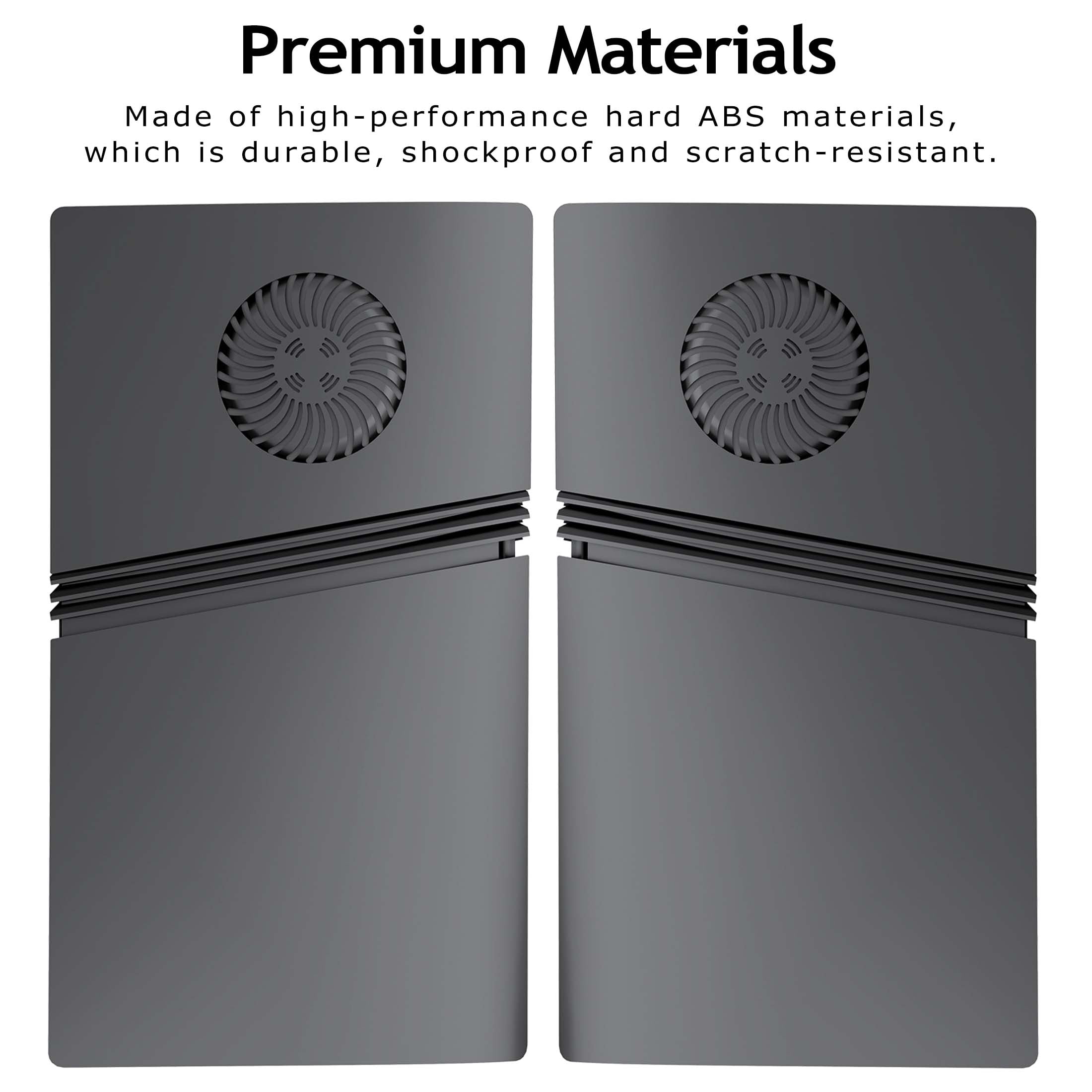 Faceplate for PS5 Pro Console with Cooling Vent & Dust Filter, Cover Plate Replacement (Digital Edition, Black)
