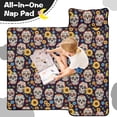 thumbnail image 4 of Skull and Sunflower Gothic Pattern Teens Toddler Nap Mat with Pillow, Sleeping Mat Bag for Preschool Daycare 50"x20", 4 of 6