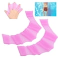 thumbnail image 4 of Swimming Hand Gloves, Handcuffs Flippers Silicone Comfortable  for Beginners for Swimming Purple S, 4 of 8