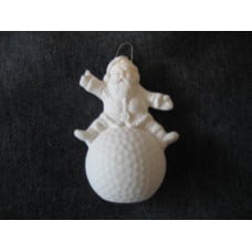 Ceramic bisque unpainted unfinished Christmas santa sports ornament golf 3